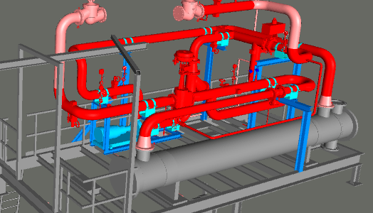 Maquette 3D installation fluide thermique