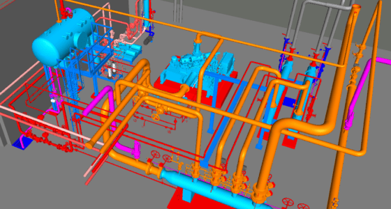 Maquette 3D chaufferie industrielle