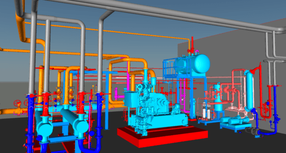 Maquette 3D chaufferie vapeur industrielle