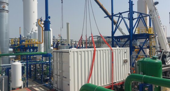 Manutention container refroidissement industriel