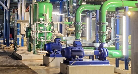 réseau de froid usine et pompes