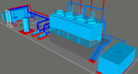 Maquette 3D refroidissement industriel