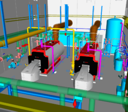 maquette 3D projet chaufferie biomasse Coretec