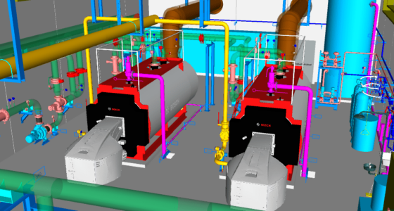 maquette 3D projet chaufferie biomasse Coretec
