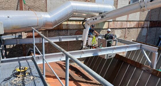 passerelle pour accès gaine de fumée industrielle
