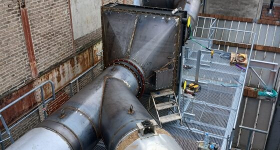 Gaine de fumée pendant chantier d'ajout récupérateur