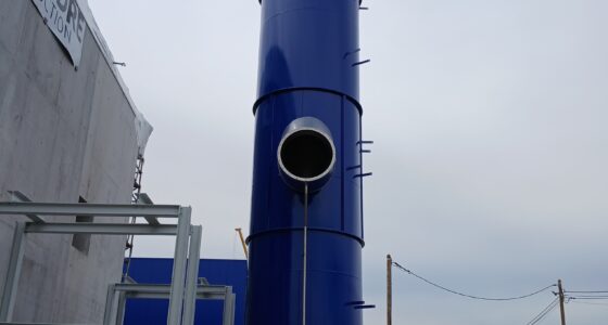 Cheminée industrielle chaufferie 2x10t/h