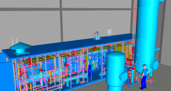 maquette 3D implantation système stockage thermique