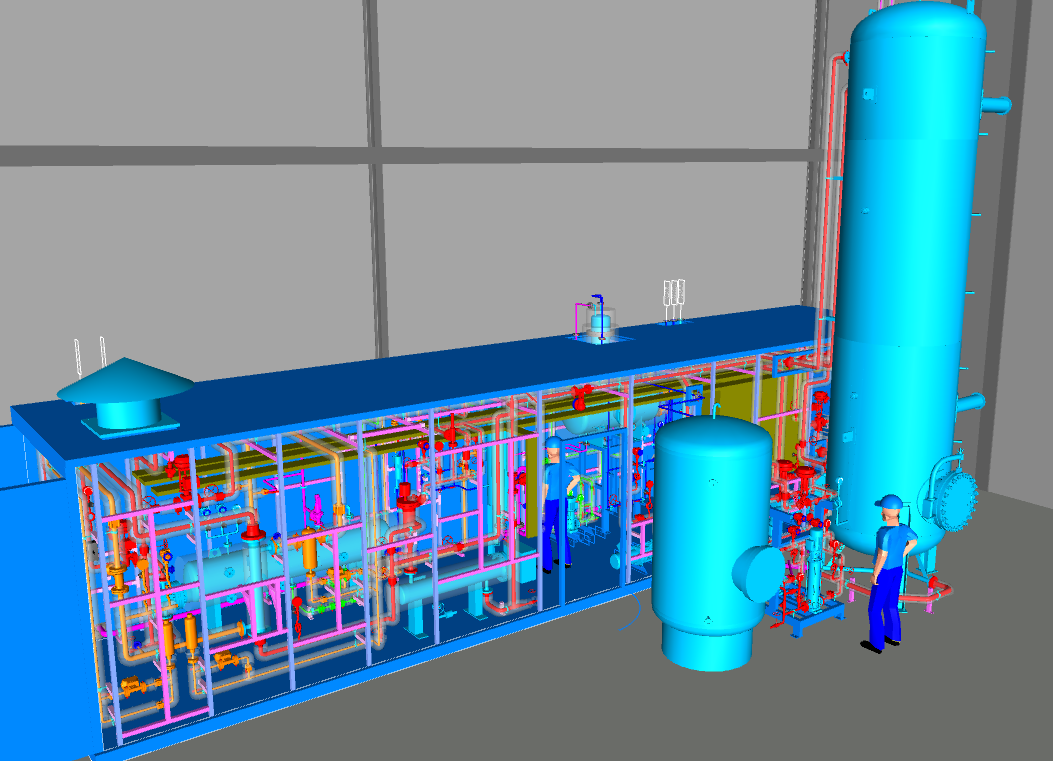 maquette 3D implantation système stockage thermique