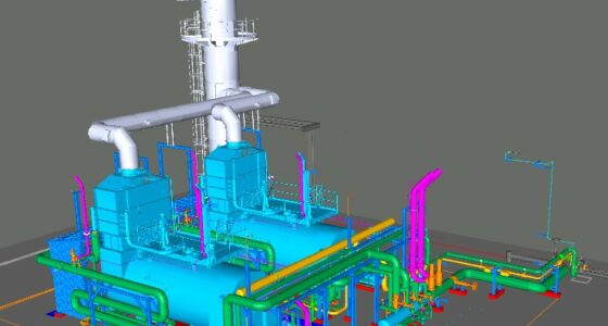 maquette 3D chaufferie vapeur outdoor chimie